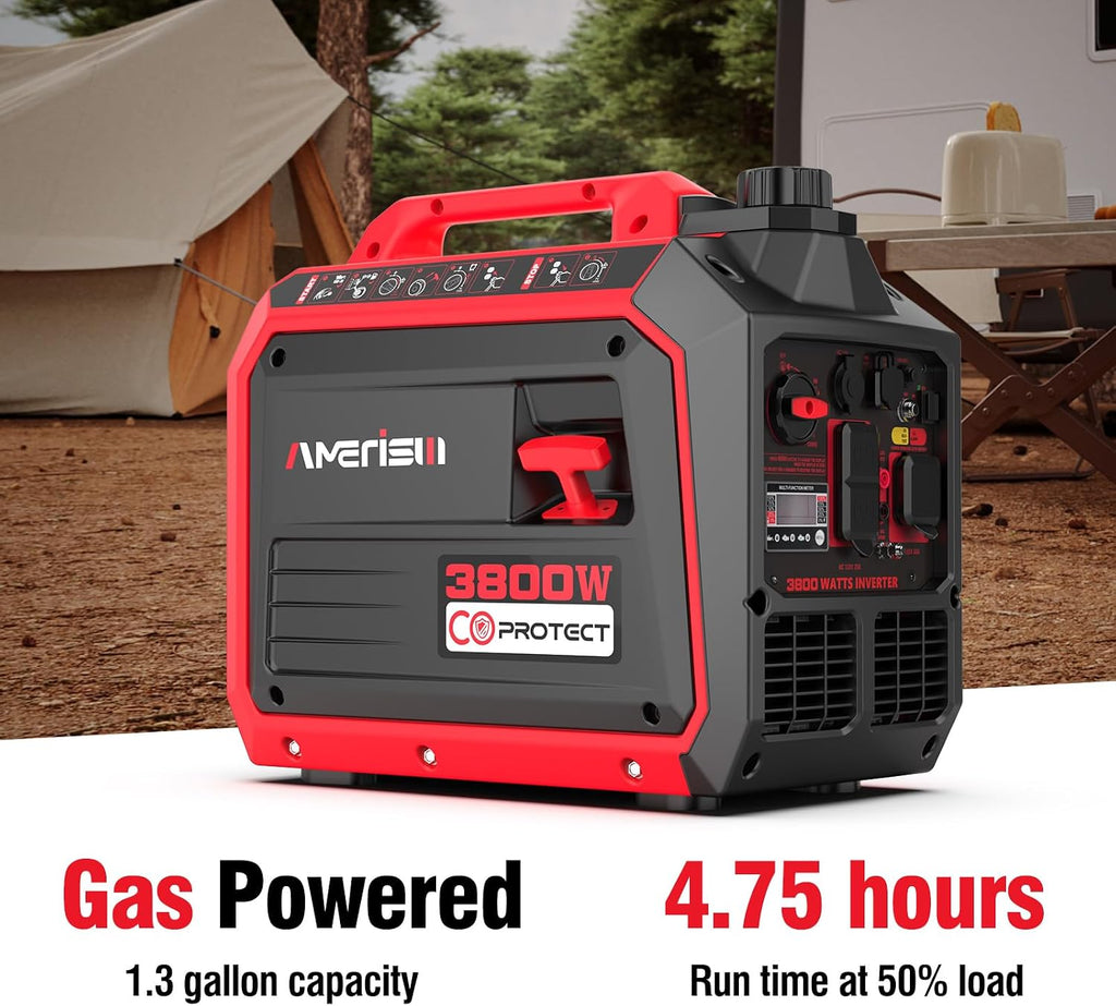 AMERISUN 3800W Inverter Generator, Gas Generator for Home Use Camping RV, EPA Compliant