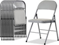 Karl home 10 Pack Grey Folding Chairs with Padded Seats for Outdoor & Indoor, Portable Stackable Commercial Seat with Steel Frame for Events Office Wedding Party, 330lbs Capacity