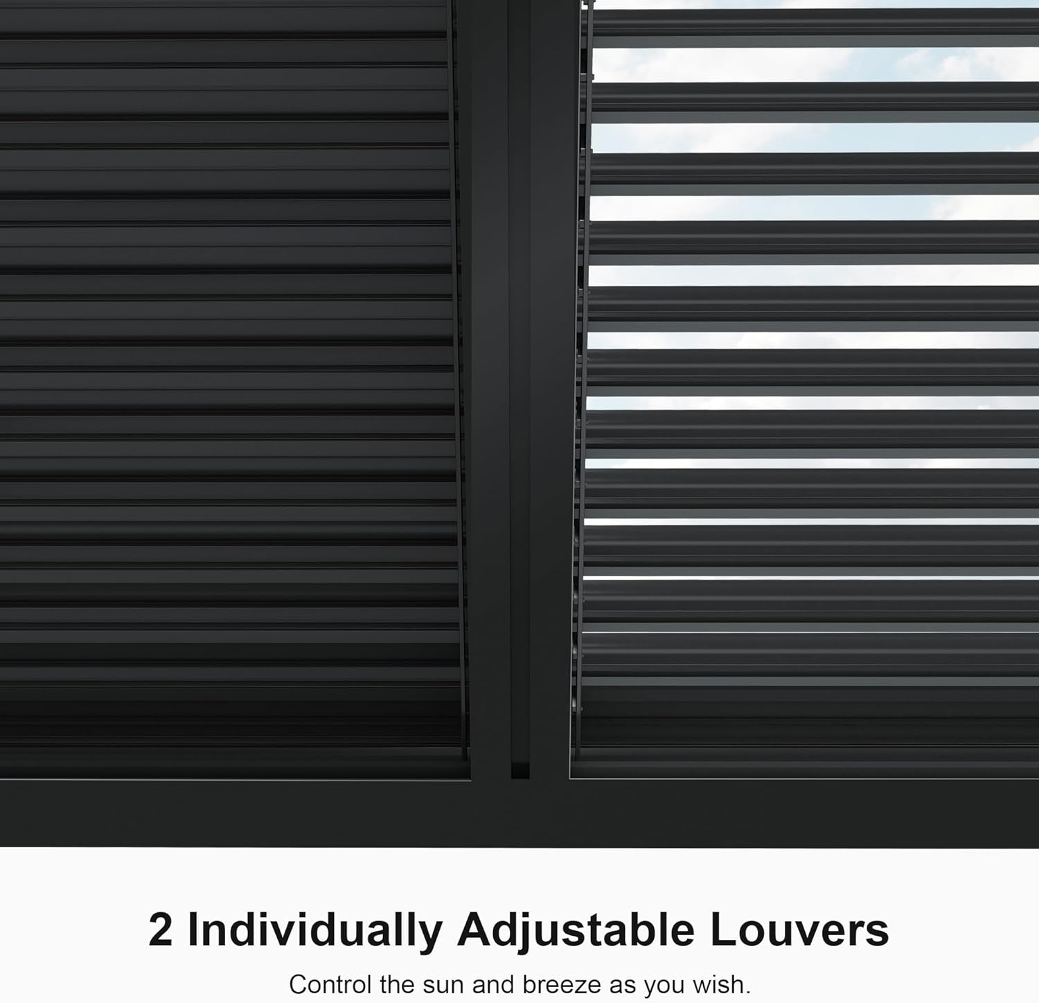 PURPLE LEAF LED Louvered Pergola 94AS 12'x 14' Full Aluminum Frame and Adjustable Roof Integrated Strip Lights for Outdoor Deck Garden Patio Gray Hardtop Gazebo Pergola