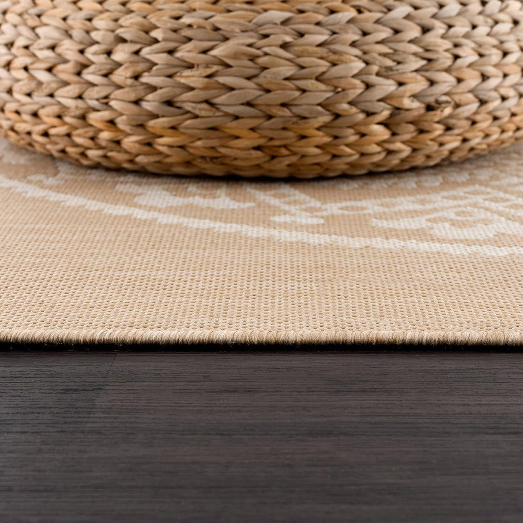CAMILSON Outdoor Rug 9x12 Modern Area Rugs for Large Indoor and Outdoor Patios and Porches - Waterproof Washable Non-Shedding Easy-to-Clean Outside Carpet (9 x 12, Medallion - Beige/White)