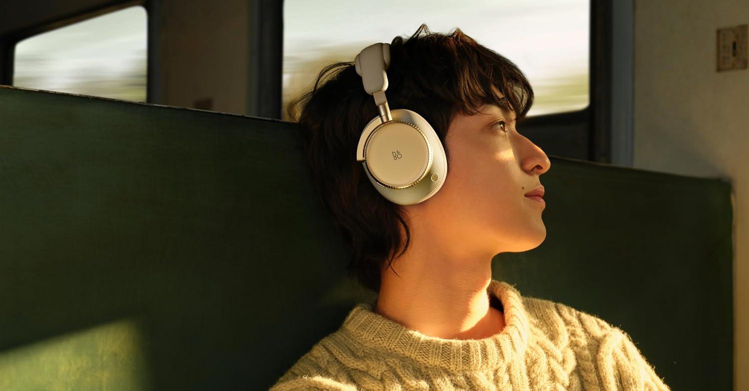 Bang & Olufsen Beoplay H100 Premium Wireless Active Noise Cancelling Over-Ear Headphones with Protective Carrying Case,Hourglass Sand