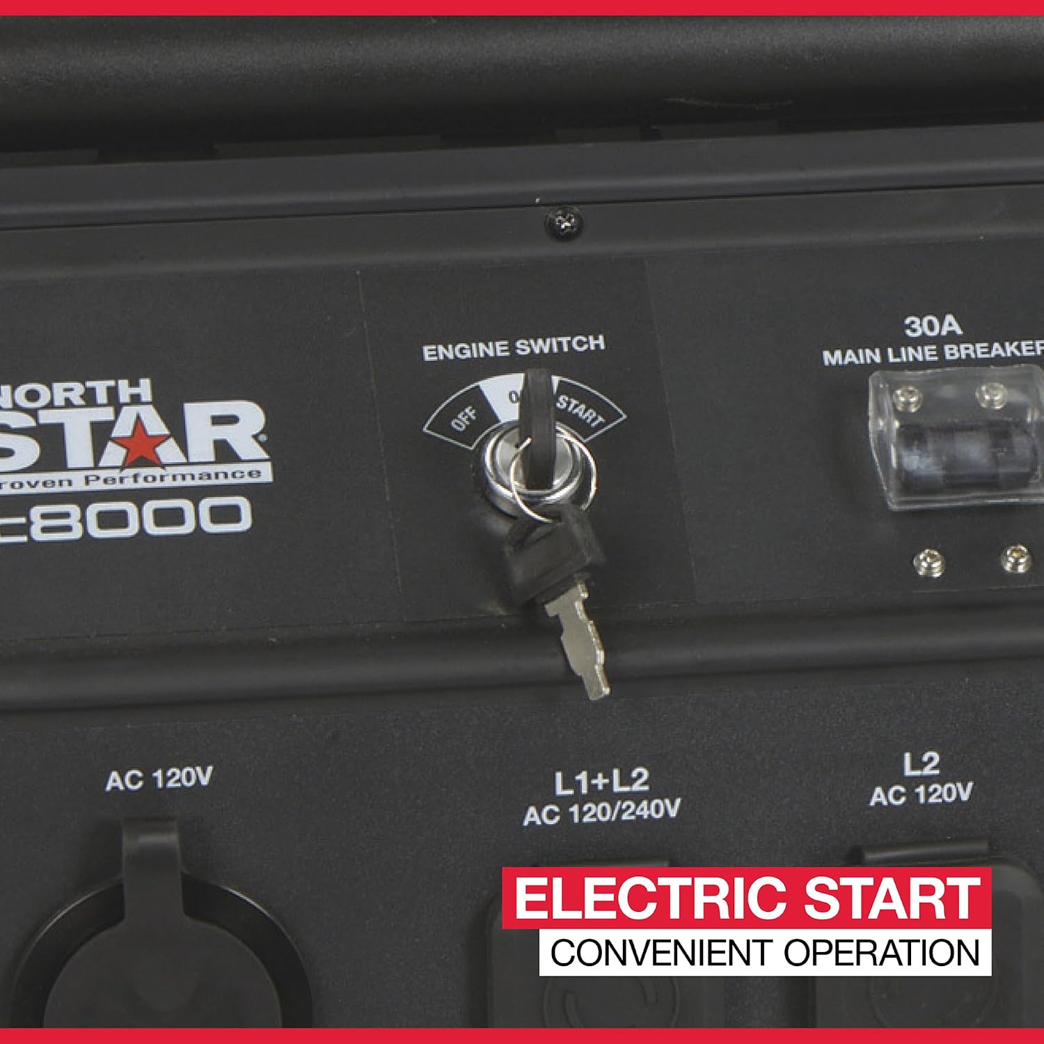 NorthStar c8000s Commercial-Grade Portable Generator with Electric Start, 8000 Surge Watts, 6600 Rated Watts, Model# 1654403