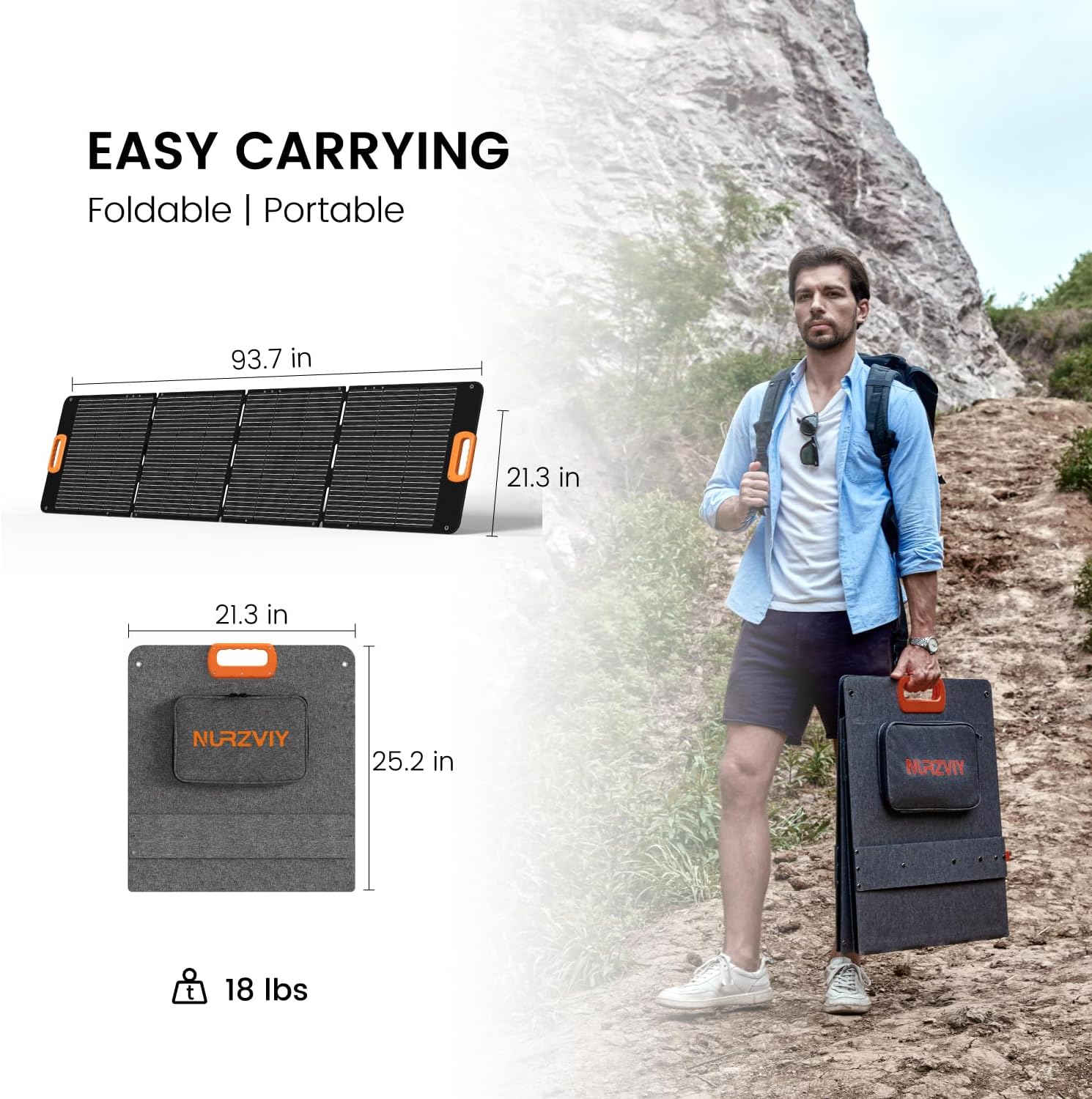 Portable Solar Panel 200 Watt Foldable 200W Solar Cell Solar Charger for Power Station, Waterproof w/Adjustable Kickstand XT60 Anderson DC 8mm Connector for Camping, Off Grid Living