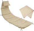 Sunnydaze Outdoor Hanging Lounge Chair Replacement Cushion and Floating Umbrella Fabric Only - Curved Swing Chair Cushion Replacement - Beige