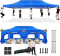 COBIZI 13x26 Pop Up Canopy with Sidewalls Heavy Duty Canopy Party Tent for Parties, Outdoor Wedding Large Event Tent Wind Waterproof UPF 50+ Ez Up in Garden Lawn with Roller Bag, Blue