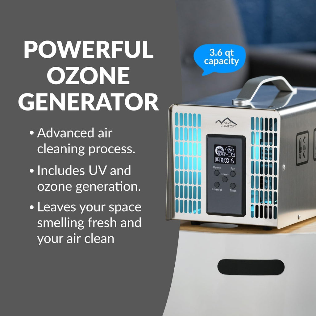 SS12000 Ozone Generator Purifier with Adjustable & Auto Shutdown Timer – Ozone Odor Removal for Large Spaces & Industrial Use – Smoke Odor Eliminator for Homes, Offices & Commercial Areas