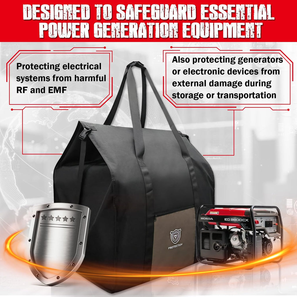 Faraday Bag for Generators and Extra-Large Electronic Devices, Military-Grade Faraday Cage for EMP Protection & Digital Forensics to Protect Personal Security (X-Large)
