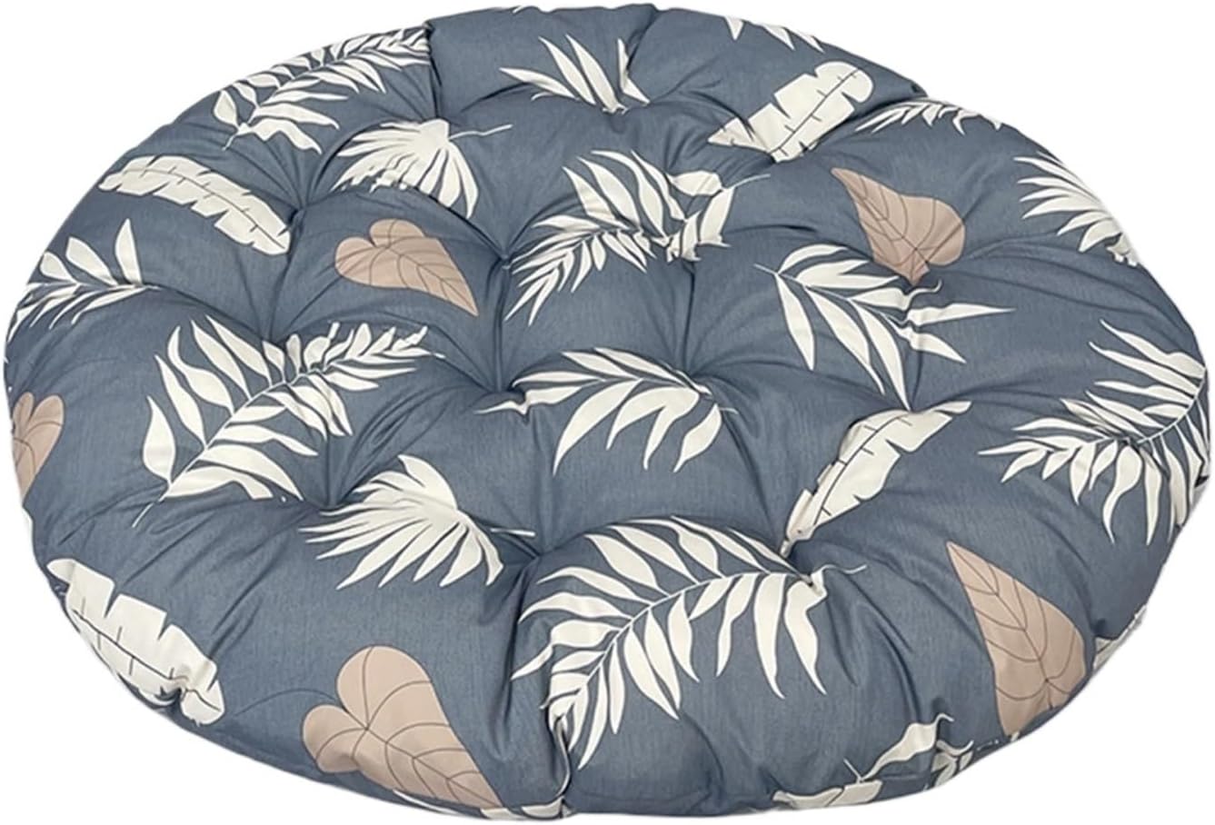 Ergonomic Wicker Papasan Chair Cushion, Round Papasan Swivel Chair Cushion, Rocking Chair Cushion for Outdoor Indoor(Leaves,51 * 51 in)