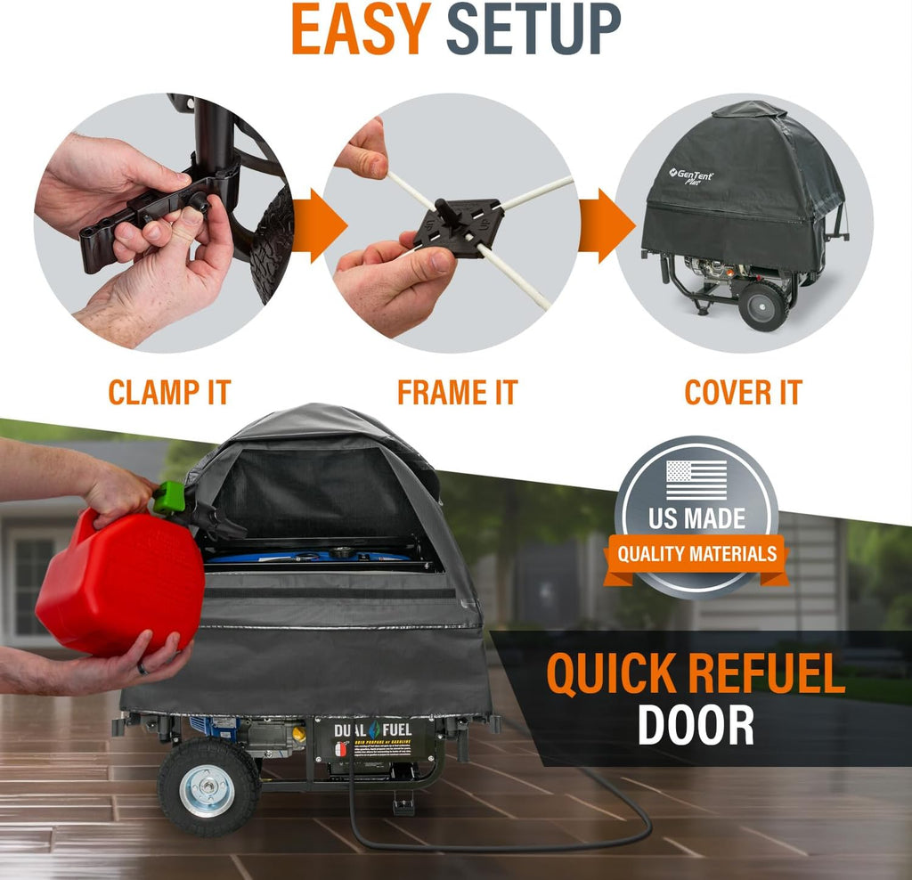 GenTent Open Frame Running Cover - Universal Adapter Kit Generator Tent (Onyx, Original - Plus)