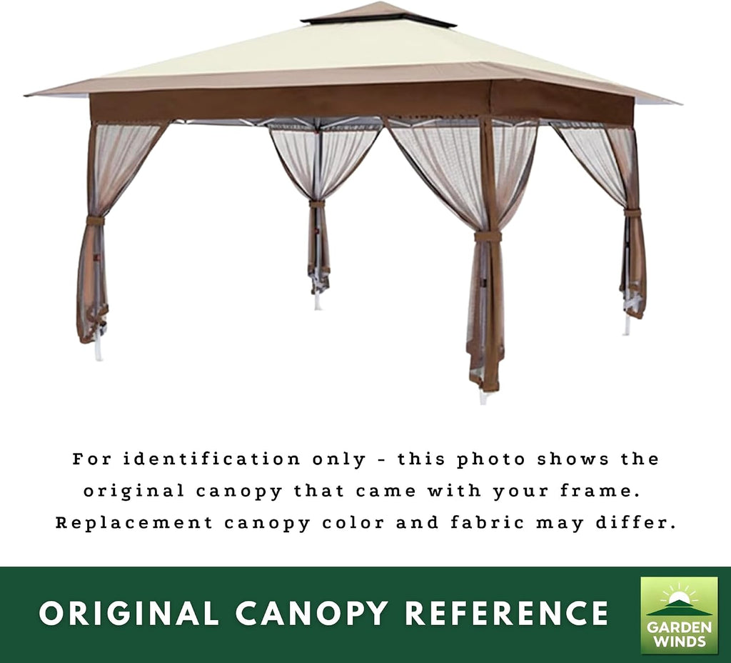 Garden Winds Reinforced RipLock 350 Replacement Canopy Top Cover Compatible with Outfine 12' x 12' Pop Up Gazebo Models CNP22036, OF200031AAA - Beige