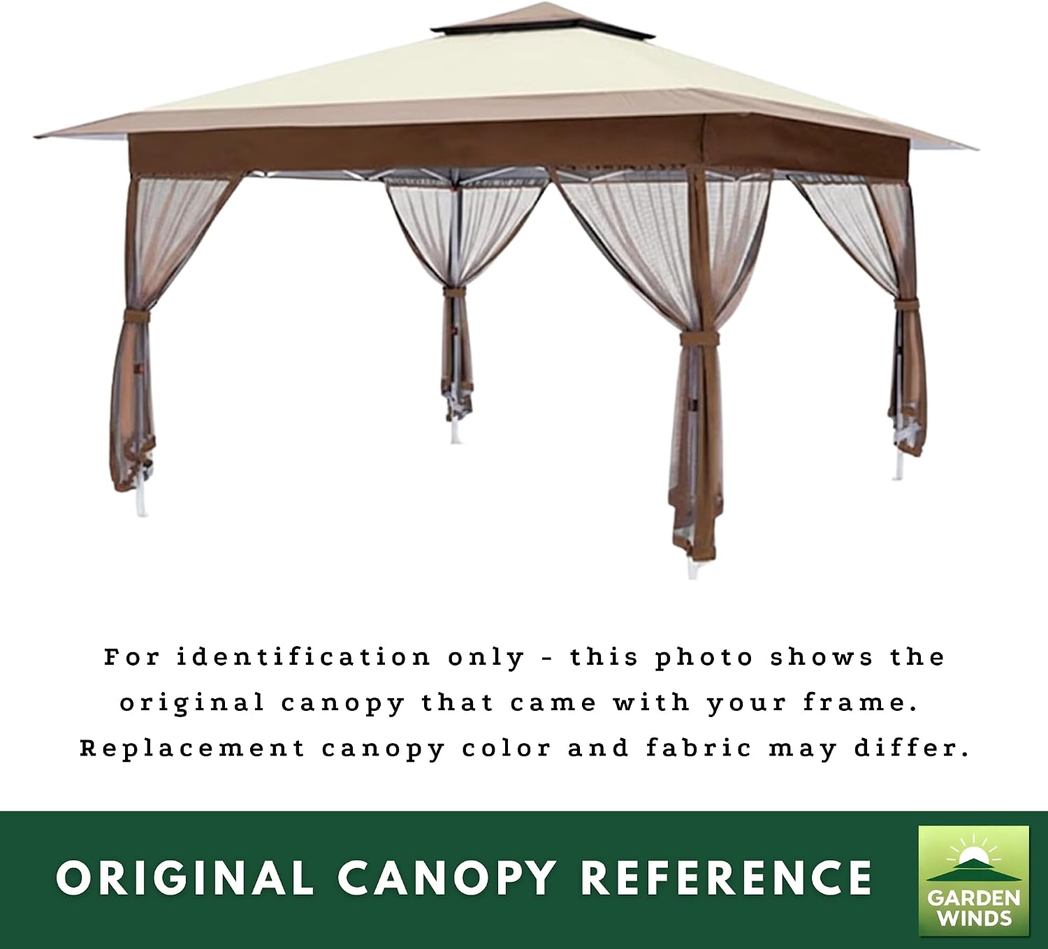 Garden Winds Reinforced Replacement Canopy Top Cover Compatible with The CNP22036 Outfine 12' x 12' Pop Up Gazebo - Classic Sand, Riplock 350