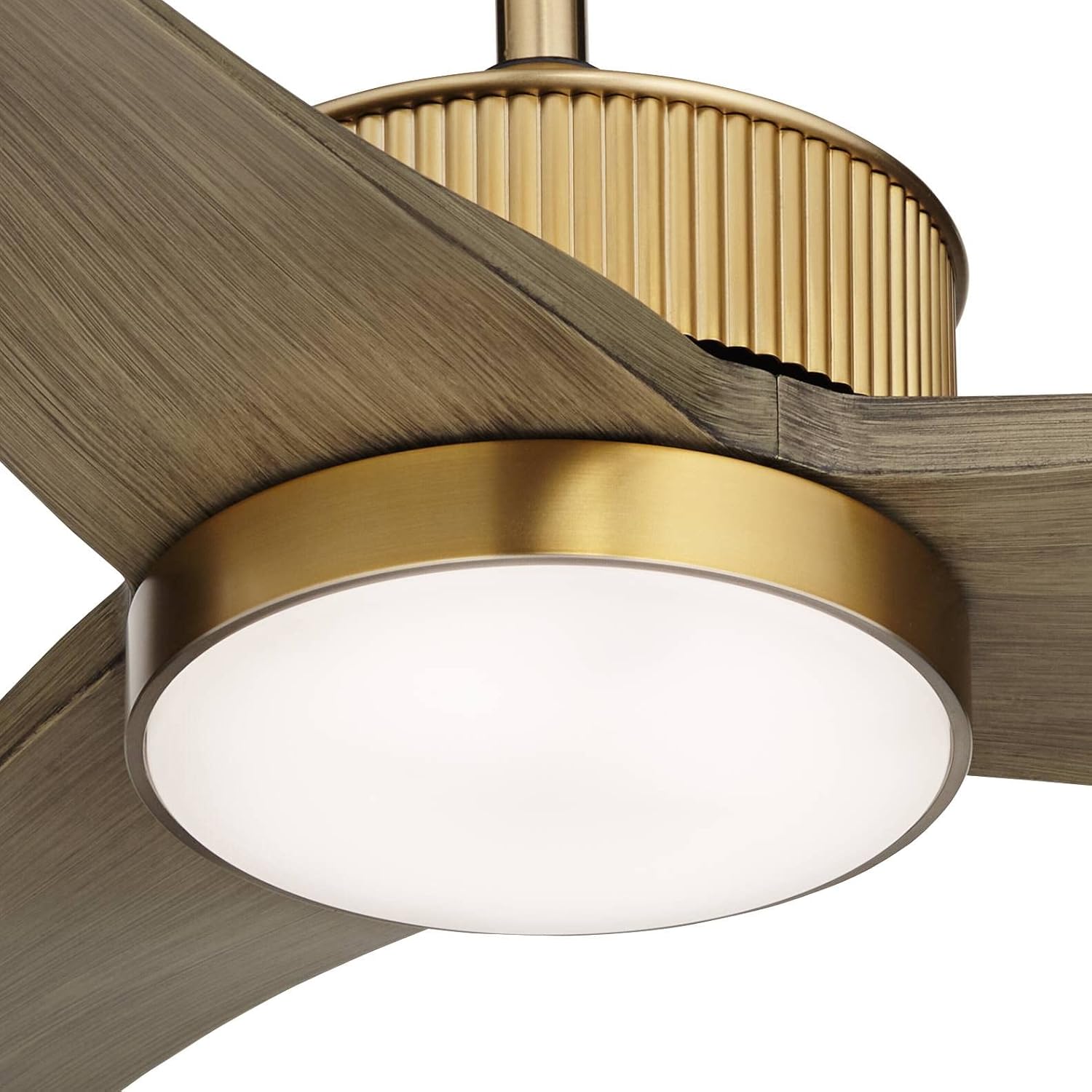 Casa Vieja 60' Montage Modern Outdoor Ceiling Fan with Dimmable LED Light Remote Control Warm Brass Brown Wood Blades Damp Rated for Patio Exterior House Home Porch Gazebo Includes 36' Downrod