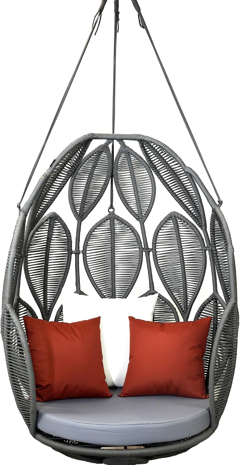 Luxury Hanging Chair – Rope Weaving Swing Chair for Indoor & Outdoor Use, Stylish Ceiling-Mounted Furniture for Home