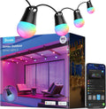Govee Smart Outdoor String Lights 2, 96ft RGBIC Outdoor Lights with Dimmable Warm White LED Bulbs, 47 Scene Modes for Patio, Backyard, IP65 Waterproof, Compatible with Alexa, App Control