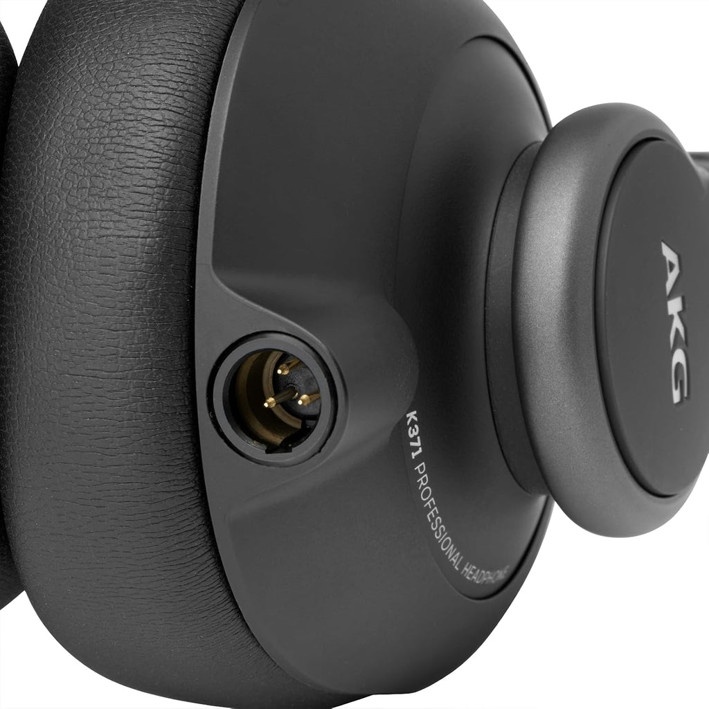 AKG Pro Audio K371 Wired Over-Ear, Closed-Back, Foldable Professional Recording Studio Headphones, Studio Monitor Mixing, Podcast, DJ Stereo Headsets, Black