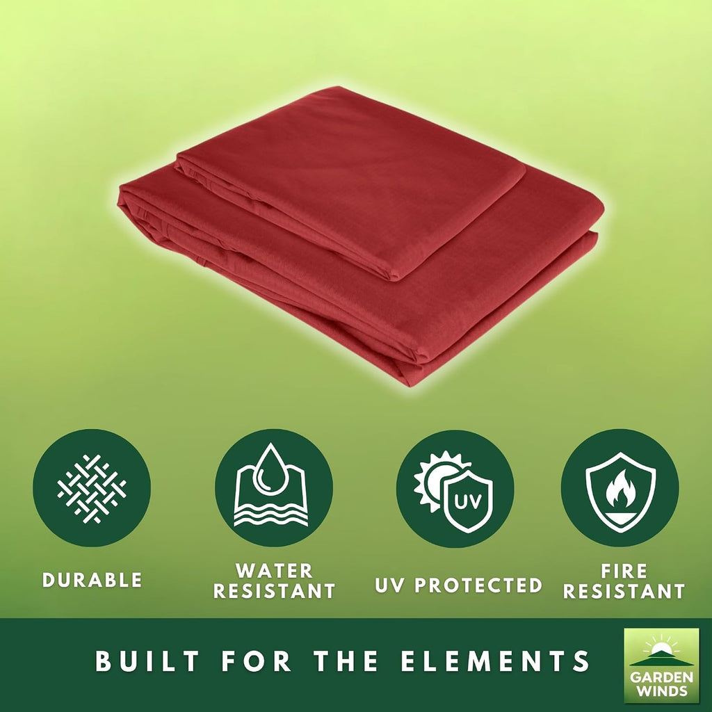 Garden Winds Reinforced RipLock 350 Replacement Canopy Top Cover Compatible with Allen Roth 10' x 12' Gazebo Models GF-12S004B, TPGAZ17-002 - Cinnabar
