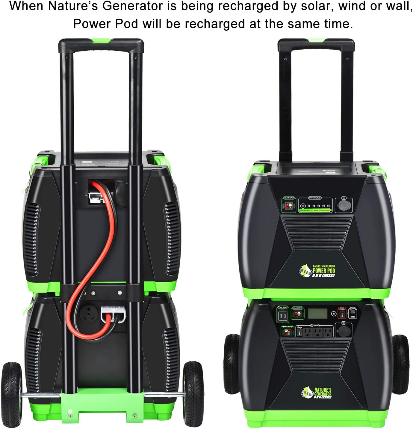 Nature's Generator Elite - Platinum System:3600W Solar & Wind Powered Pure Sine Wave Off-Grid Nature's Generator Elite+1200W Power Pod Elite+4pcs 100W Solar Panel