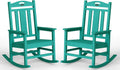 Ciokea Oversized Outdoor Rocking Chairs Set of 2, 380lbs Heavy-Duty Large Patio Rocker, High Back Cozy Porch Chairs, Weather Resistant Patio Rocking Chairs for Outside, Fire Pit, Deck, Aruba Blue