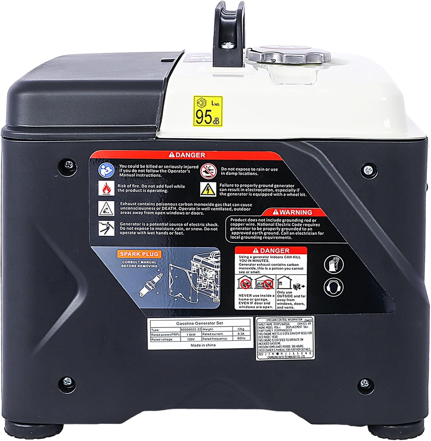 Portable Inverter Generator, 1200W Ultra-Quiet Gas Engine, Epa Compliant, Eco-Mode Feature, Ultra Lightweight For Backup Home Use & Camping