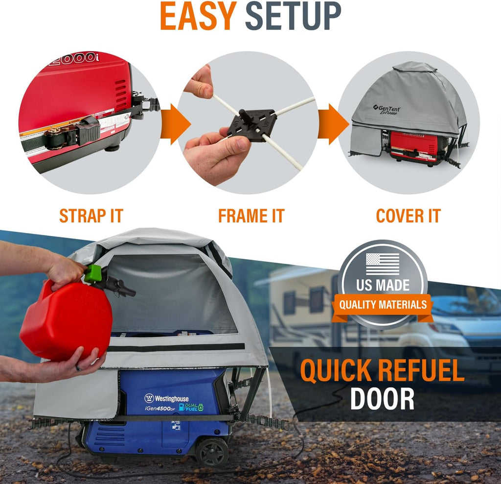 GenTent Inverter Running Cover – Generator Tent for Fully Encased Inverters (Gray, Original - Extreme)