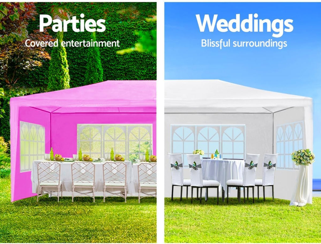 10X20' Outdoor Party Tent with Waterproof for Wedding, Party Tent with Removable Sidewalls, Pop Up Gazebo with Event (Pink)