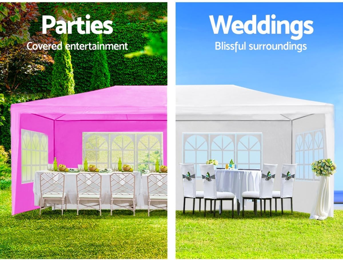 10X20' Outdoor Party Tent with Waterproof for Wedding, Party Tent with Removable Sidewalls, Pop Up Gazebo with Event (Pink)