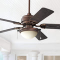 Casa Vieja 52' Marina Breeze Industrial Rustic Farmhouse Indoor Outdoor Ceiling Fan with LED Light Oil Brushed Bronze Brown Wet Rated for Patio Exterior House Home Porch Gazebo Garage Barn
