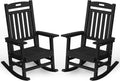 YEFU Outdoor Rocking Chairs Set of 2: Patio Rocking Chair for Adult, Outdoor Rocker Weather Resistant, Easy to Assemble, Safe&Comfortable, Black
