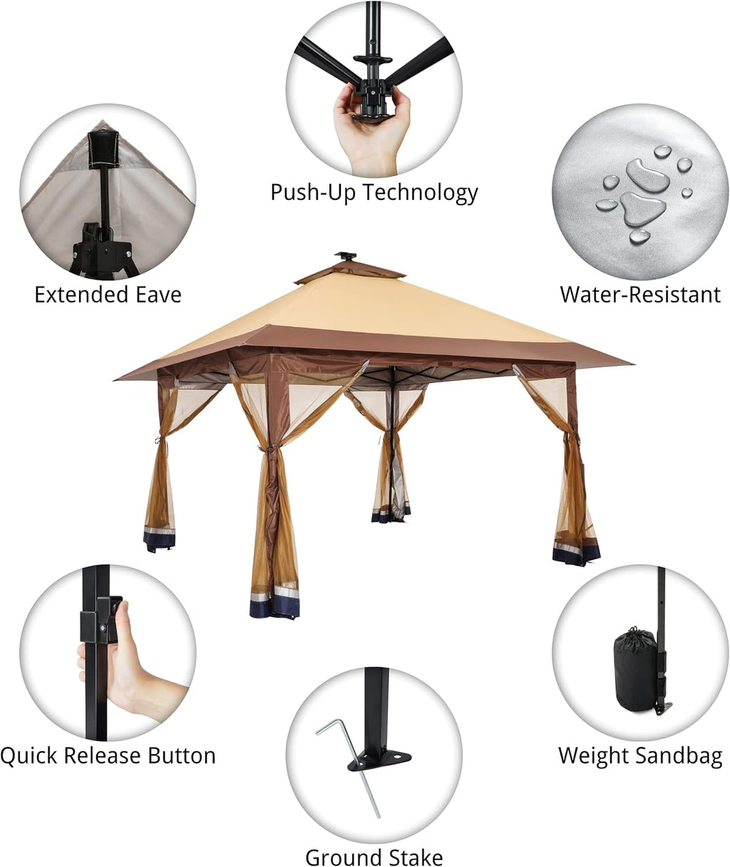 Suntime Pop Up Gazebo Polyester Canopy Tent