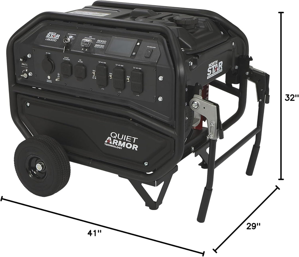 NorthStar e9250s Commercial-Grade Portable EFI Generator with Electric Start, 9250 Surge Watts, 7250 Rated Watts, Model# 1654402
