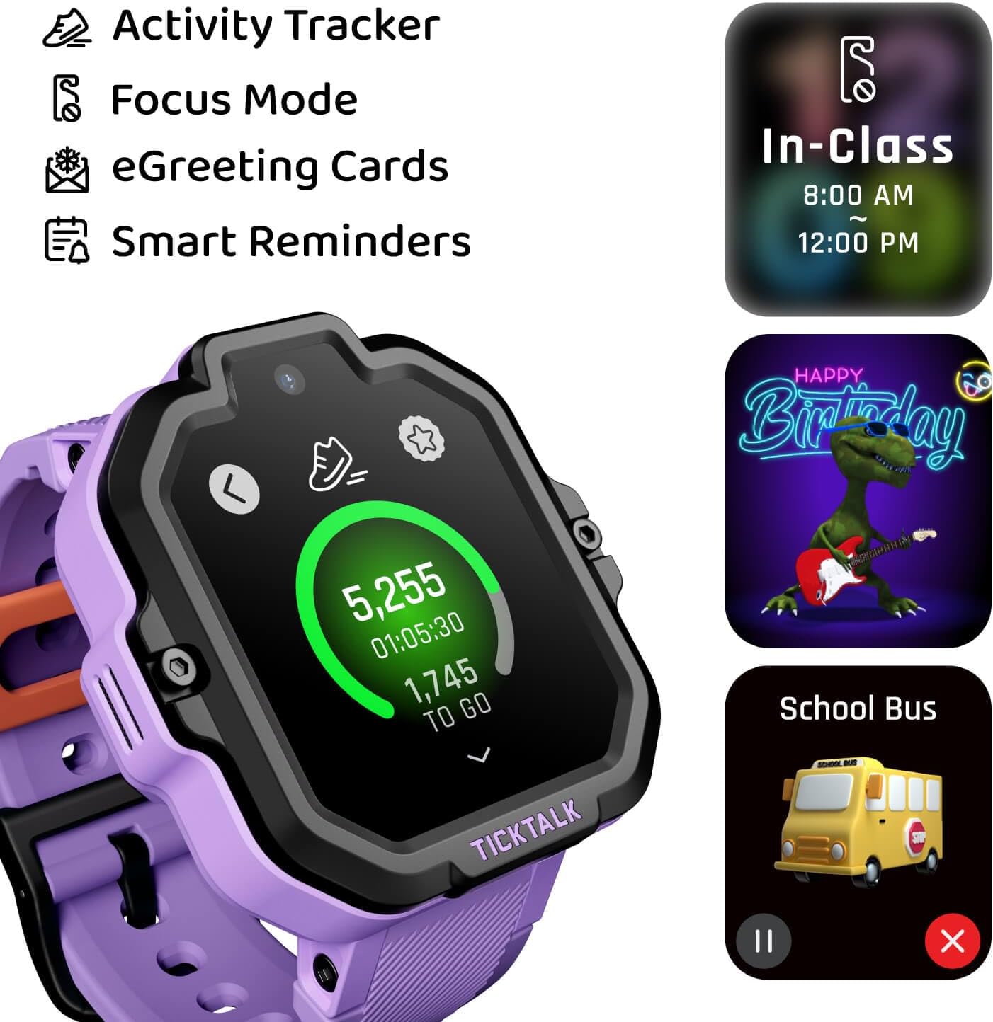 TickTalk5 Smart Watch for Kids with GPS Tracker, Video Calling, Texting, and Parental App, 4G Smartwatch with Free Music, Phone Calls, and Reminders for Kids Ages 3-12