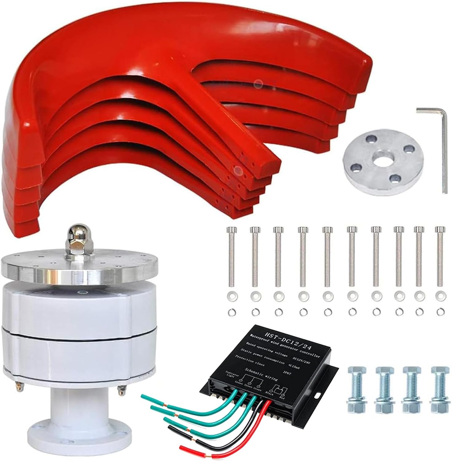 10000W Vertical Wind Generator for Home Use, 3 Phase AC Permanent Magnet Turbine with Controller, Ideal for Street Lighting, 24V Renewable Energy Solution