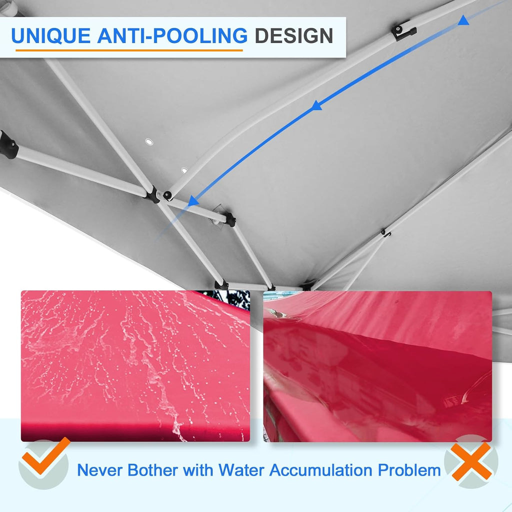 EAGLE PEAK Commercial Canopy 12x12 Pop Up Canopy Tent with 1 Sidewall, Easy Setup Heavy Duty Instant Event Shelter for Vendors & Markets, Outdoor Sun Shade, Red