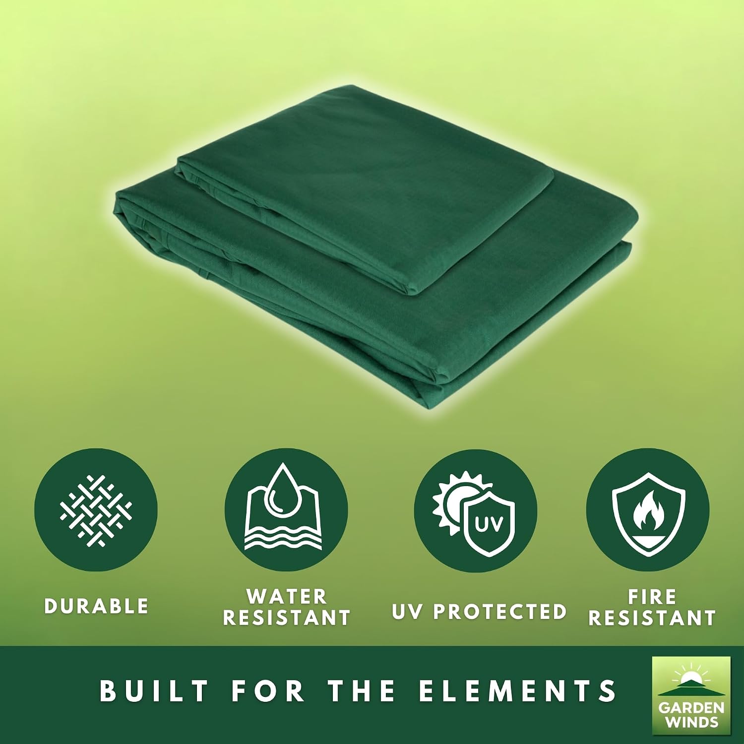 Garden Winds Reinforced RipLock 350 Replacement Canopy Top Cover Compatible with Allen Roth 10' x 12' Gazebo Models GF-12S004B, TPGAZ17-002 - Green