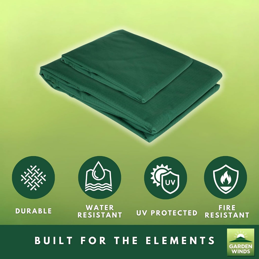 Garden Winds Reinforced RipLock 350 Replacement Canopy Top Cover Compatible with Broyhill Eagle Brooke Ashford 10' x 12' Gazebo Models A101007600, A101007603, A101007604 – Green