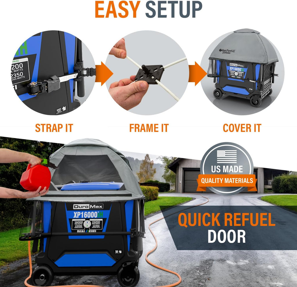 GenTent XL Inverter Running Cover – Generator Tent for Larger Encased Inverters (Gray, XL - Extreme)