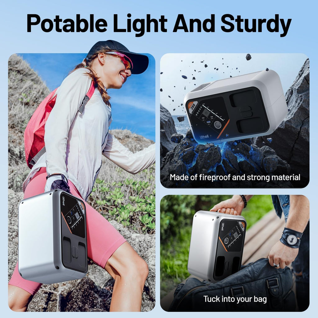 Litheli 288 Series Portable Power Station 139Wh Camping Lithium Battery Solar Generator, 300W AC/100W USB-C Outlets, 0-95% in 50Min, Power Bank(Solar Panel Optional) for Home Outdoor Emergency RV Van