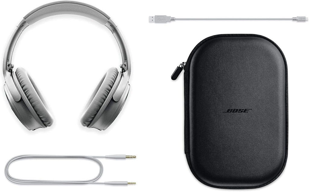Bose QuietComfort 35 (Series II) Wireless Headphones, Noise Cancelling - Silver (Renewed)