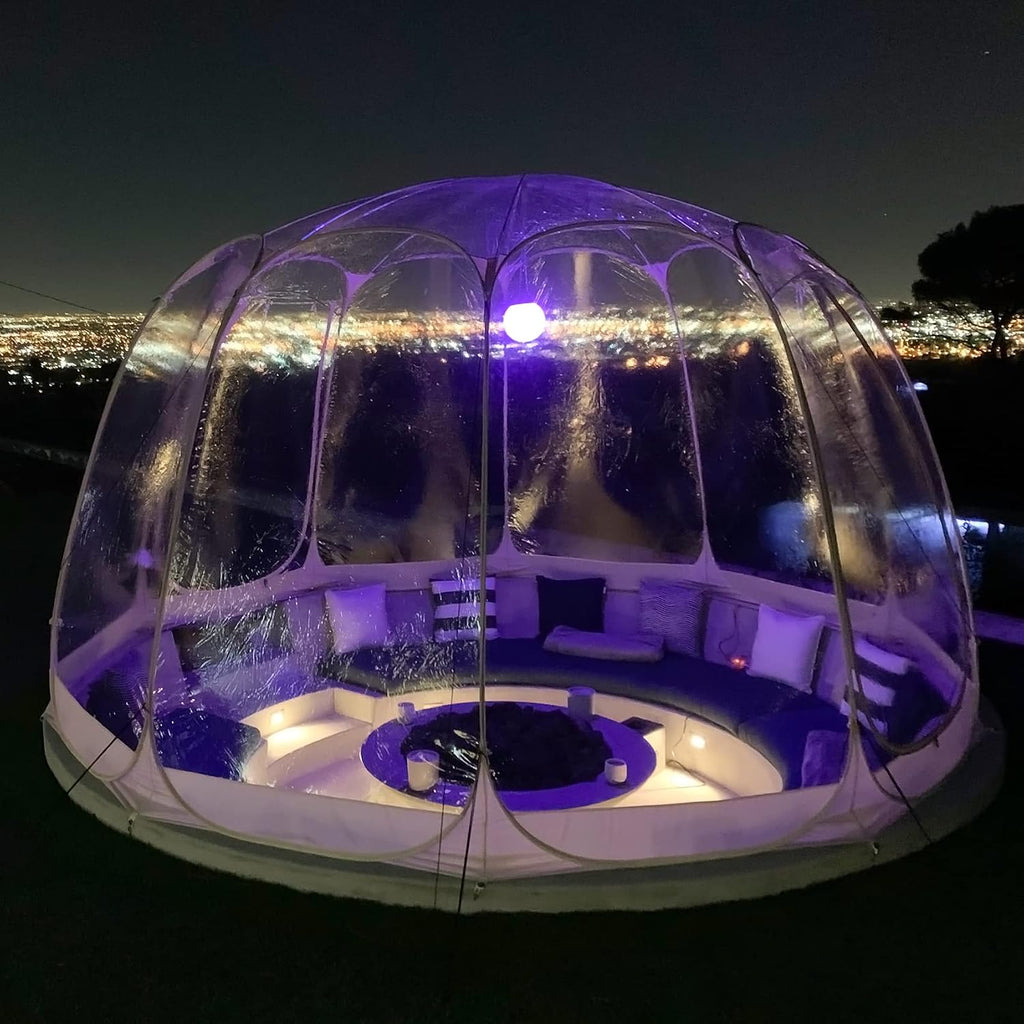 Alvantor® Pop Up Bubble Tent® - 12' x 12' Instant Igloo Tent® - 8-10 Person Screen House for Patios - Large Oversize Weather Proof Pod - Cold Protection Camping - Beige