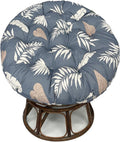 Ergonomic Wicker Papasan Chair Cushion, Round Papasan Swivel Chair Cushion, Rocking Chair Cushion for Outdoor Indoor(Leaves,51 * 51 in)