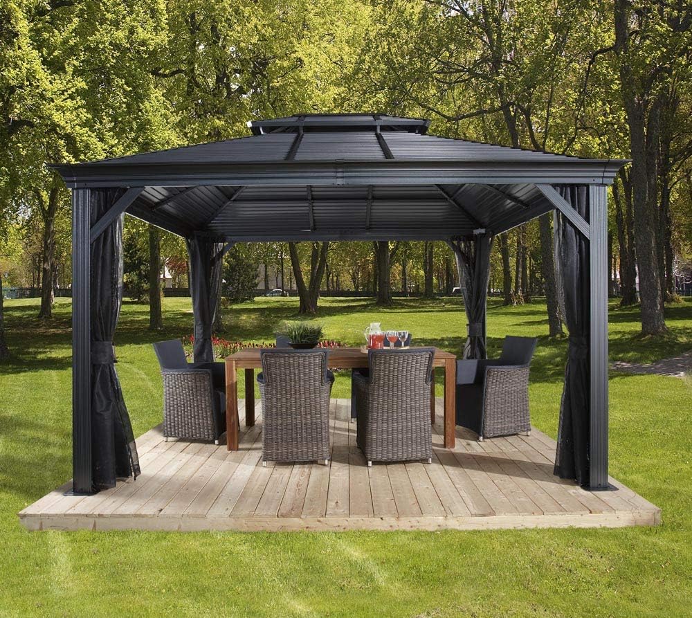 Sojag Outdoor 12' x 16' Mykonos Double Roof Hardtop Gazebo Outdoor Sun Shelter