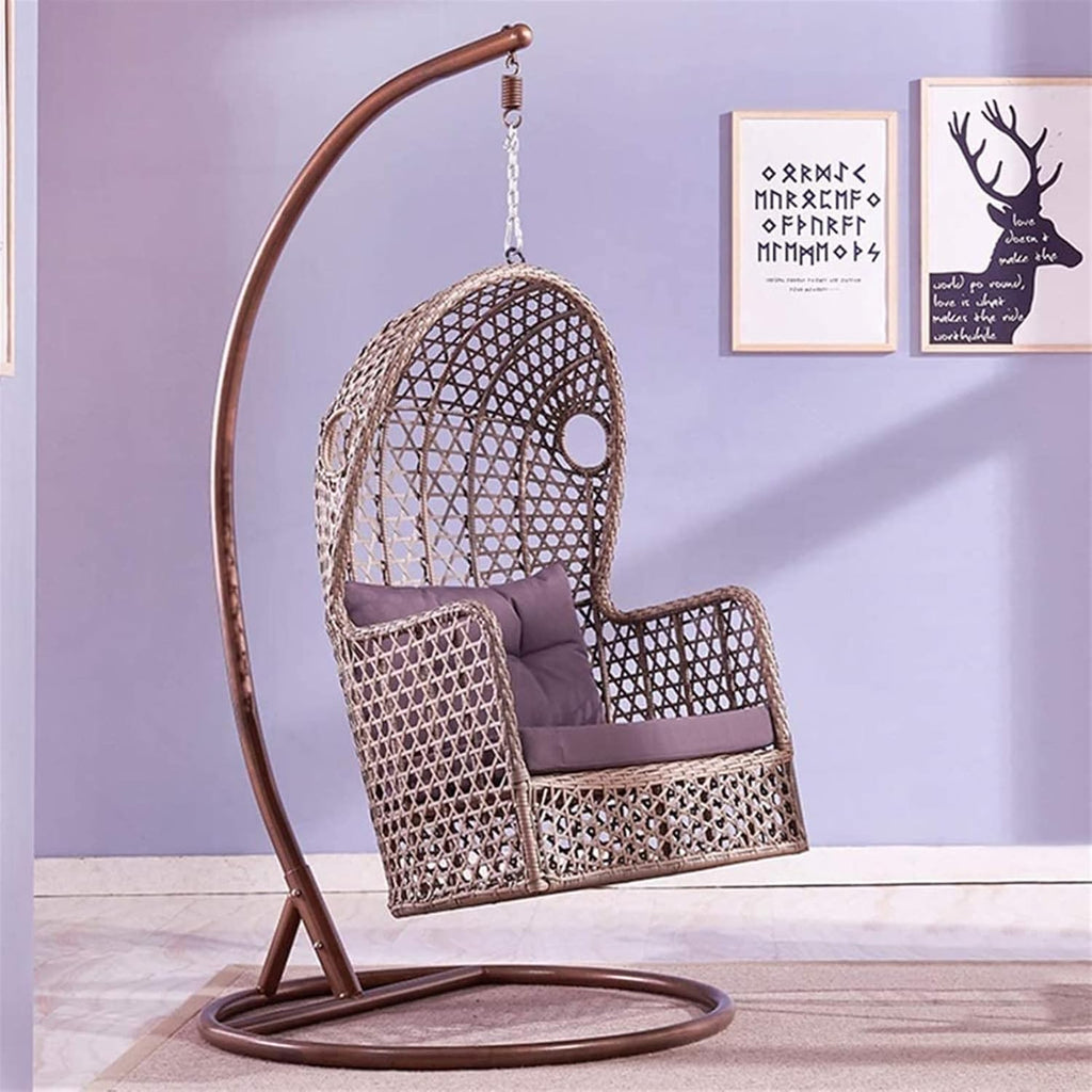 Outdoor Single Hanging Basket Chair Waterproof Detachable Cleaning Cushion Garden Rocking Chair Hanging Basket Wicker Chair Hanging Chair