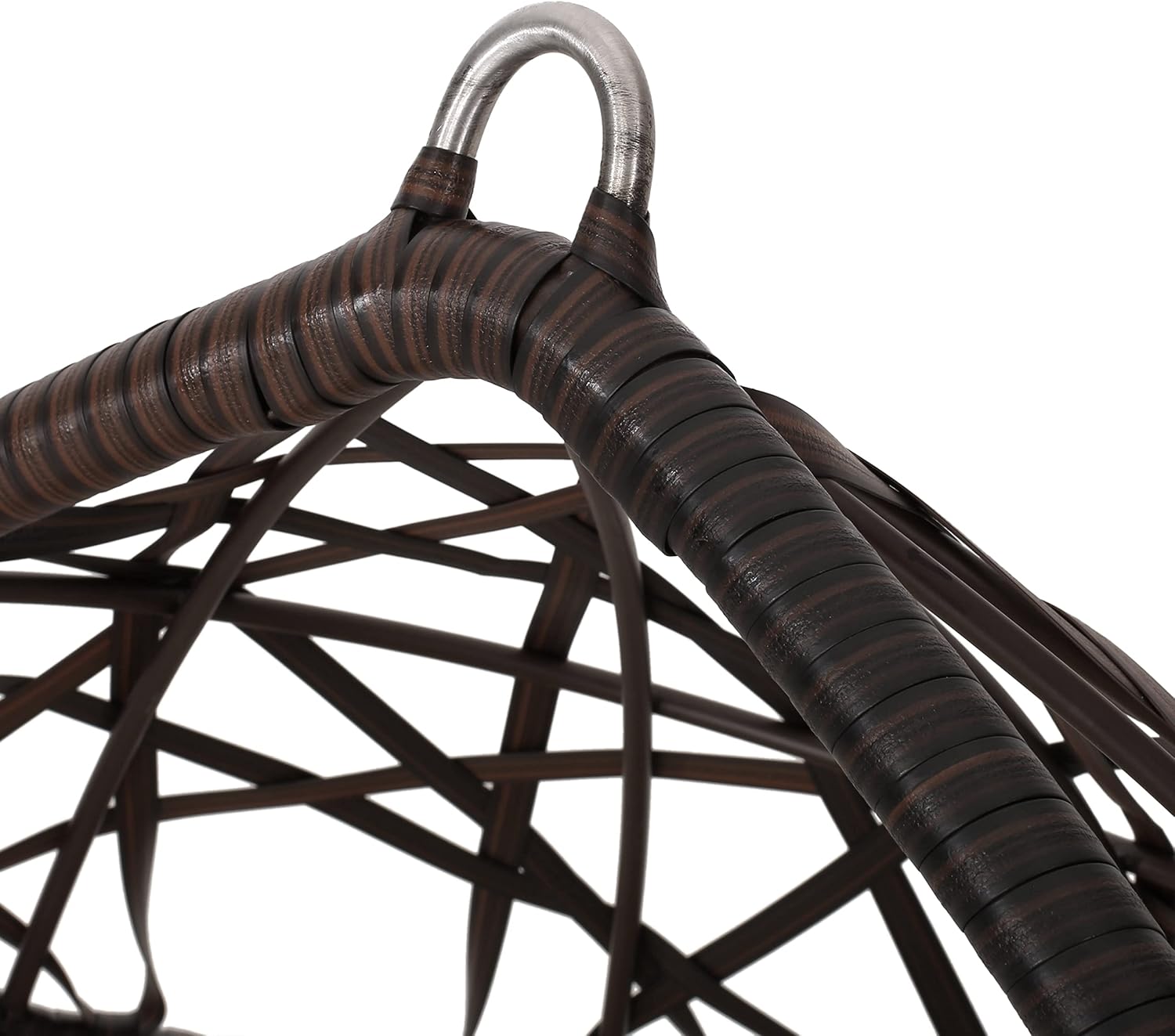 Christopher Knight Home Isaiah Indoor/Outdoor Wicker Tear Drop Hanging Chair (Stand Not Included), Multi-Brown and Tan