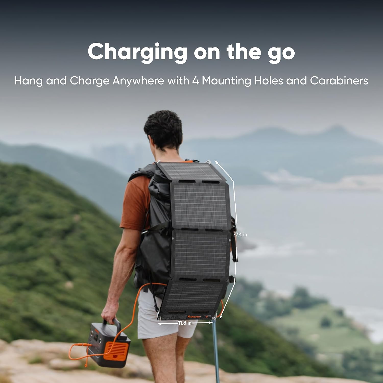 Jackery SolarSaga 40W Mini Solar Panel,Portable Solar Panels with USB-C & USB-A Ports,Book-Sized Foldable Solar Charger for Phones,Compatible with Jackery E300Plus, IP68 Waterproof for Hiking&Camping