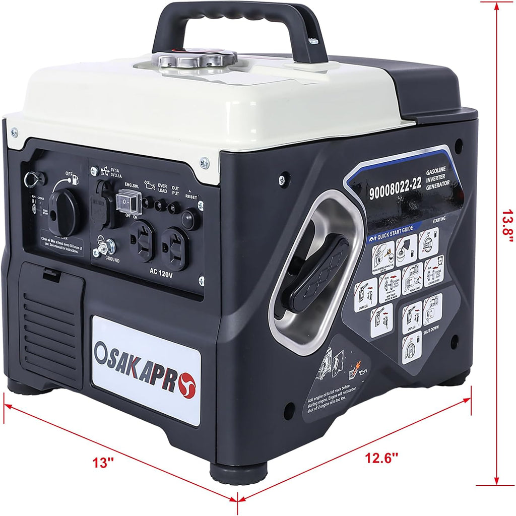 Portable Inverter Generator, 1200W Ultra-Quiet Gas Engine, Epa Compliant, Eco-Mode Feature, Ultra Lightweight For Backup Home Use & Camping