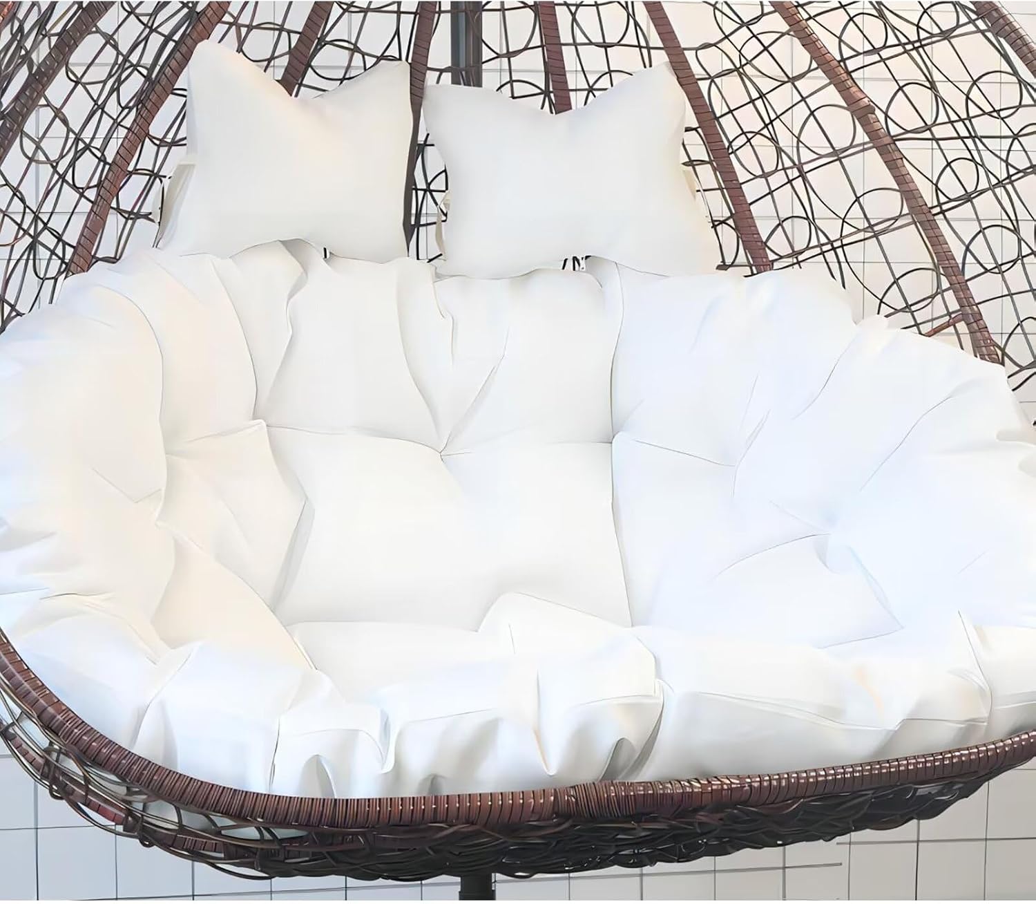 Water Proof Hanging Egg Chair Cushions Replacement, Cushion Only, Double Swing Chair Cushion,Waterproof Thicken Hanging Basket Seat Cushion, 2 Seater Chairs Cushions for Outdoor