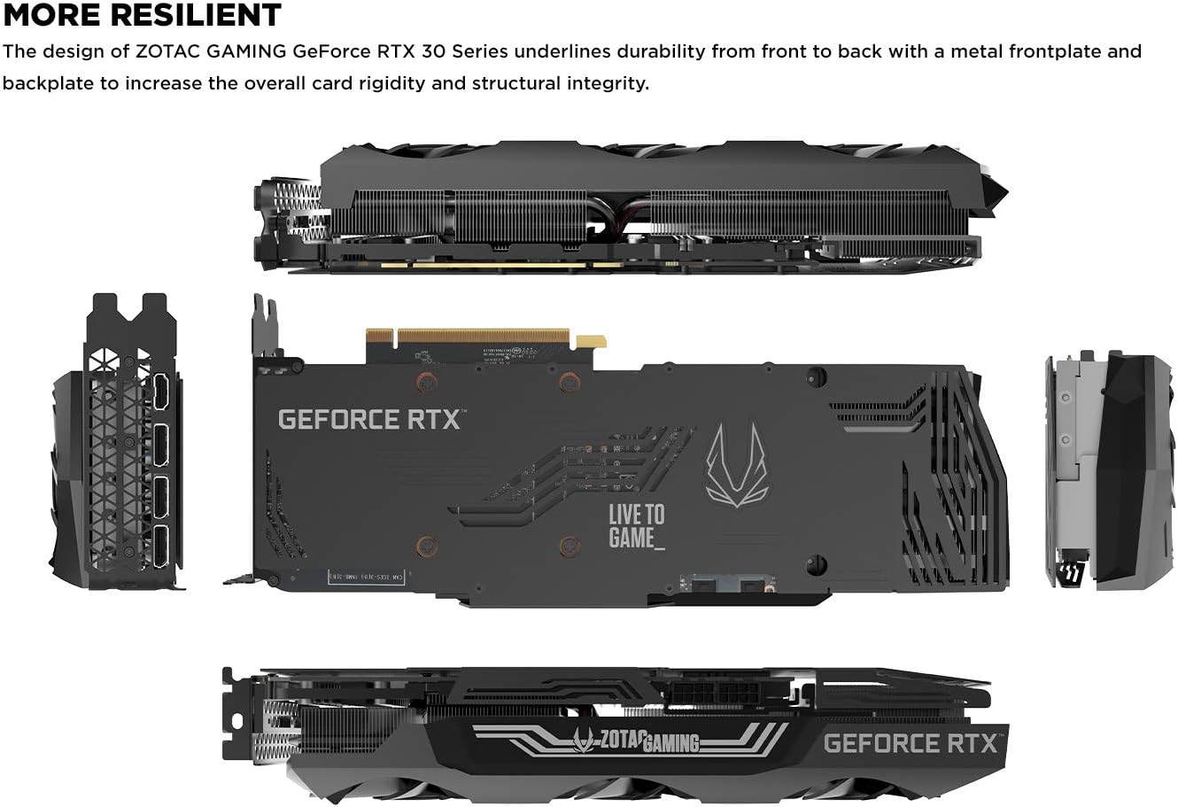 ZOTAC Gaming GeForce RTX 3080 Trinity 10GB GDDR6X 320-bit 19 Gbps PCIE 4.0 Gaming Graphics Card, IceStorm 2.0 Advanced Cooling, Spectra 2.0 RGB Lighting, ZT-A30800D-10P