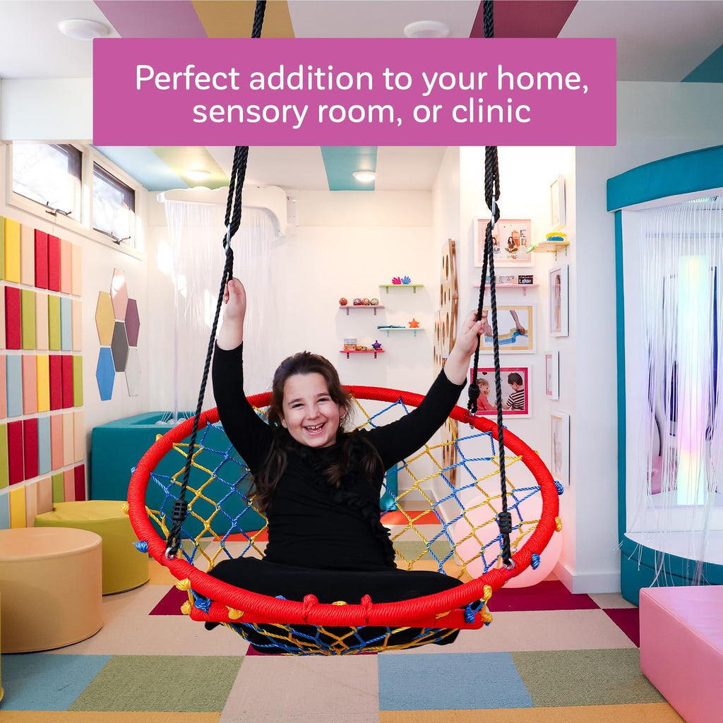 Fun and Function - Web Chair Swing - Indoor/Outdoor Swing for Kids - Hanging Spider Net Swing Chair - Web Swing for Tree, Playground, Ceiling or Frame - Up to 220 lbs