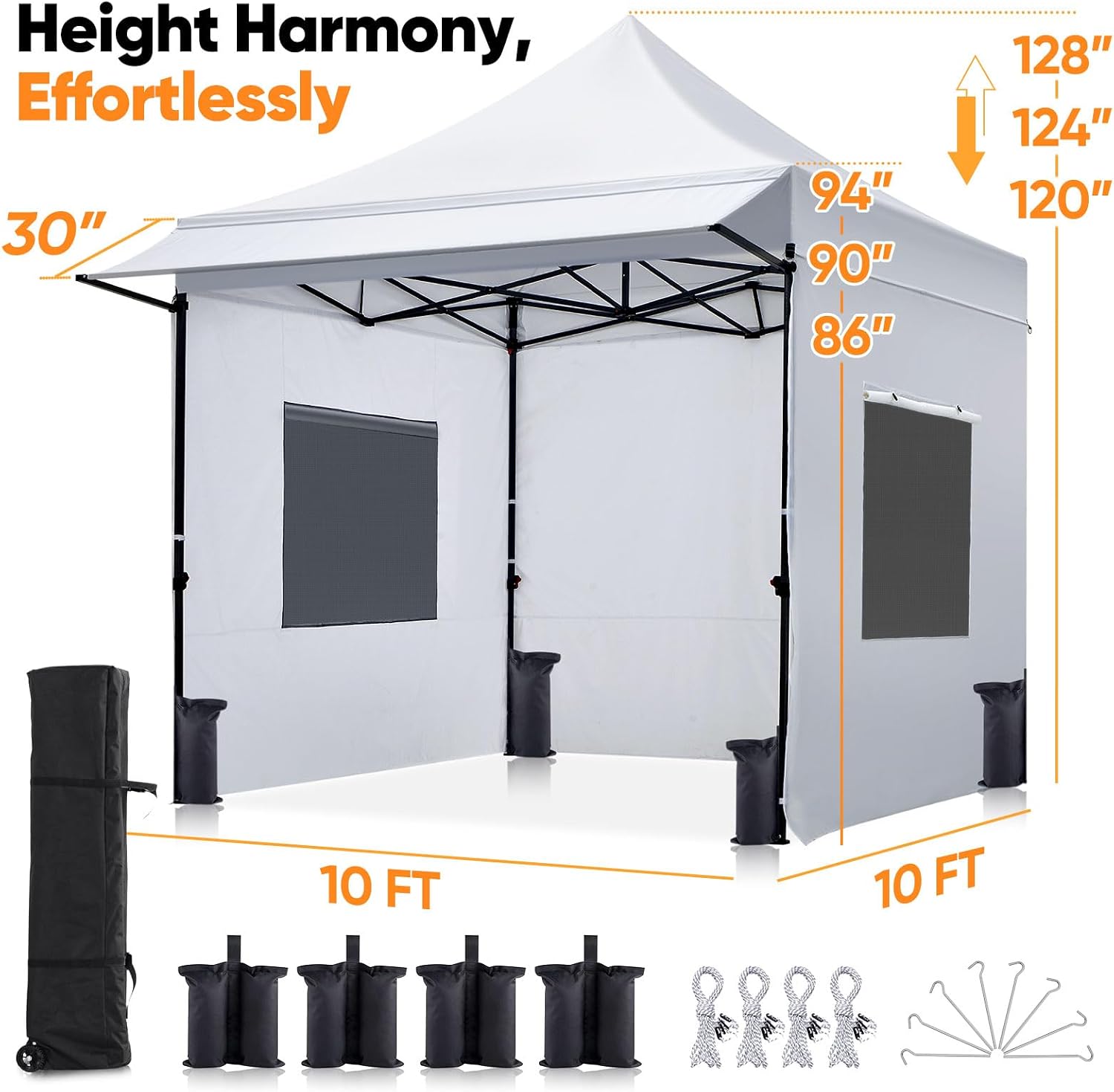 Quictent 10x10 Heavy Duty Pop up Canopy Tent with 3 Removable Sidewalls, Commercial Grade Instant Shelter with Wheeled Bag for Outdoor, Parties, Markets, 600D PU Coated UPF 50+ Sun Shield