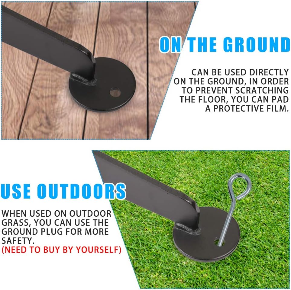 FDW Hanging Hammock Stands Hammock Chair Stands,C Stand Outdoor Solid Steel Heavy Duty Stand Only Construction for Hanging Hammock Air Porch Swing Chair Indoor（Without Hammock ）, Black